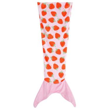 Imagem de Cobertor de cauda de sereia Paljaca para crianças cor morango