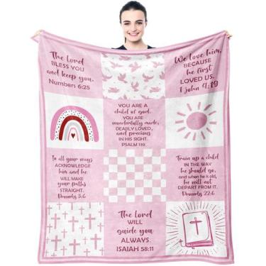 Imagem de Presente de batismo Throw Blanket Muxuten para menina 103x127cm
