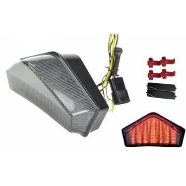Imagem de TOPZONE Adequado para Triumph 2007-2013 TIGER 1050/1050 SE; Velocidade Triple/Sprint ST 2005-2010; Luz traseira de freio com seta integrado (moke, flash LED estilo 2)