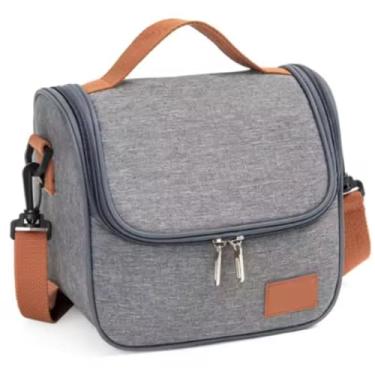 Imagem de Bolsa Térmica Para Marmita Trabalho Alimentos Lancheira Reforçada Fitness (CINZA)