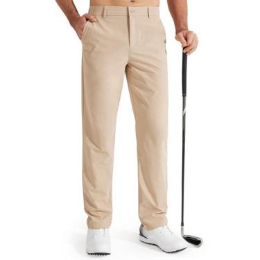 Imagem de Calças de golfe Libin Stretch Work Dress Quick Dry para homens cáqui