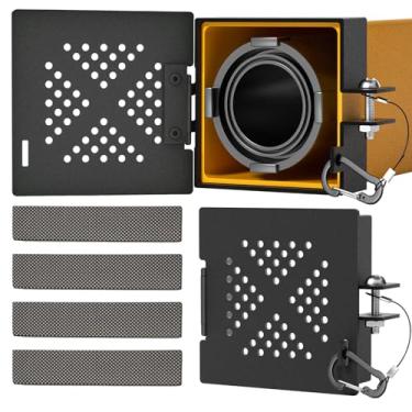 Imagem de vovoyager Tampa de extremidade de para-choque RV de 10 cm, tampas de alumínio com orifícios de ventilação, armazenamento seguro de mangueira de esgoto, acessórios indispensáveis para trailers de