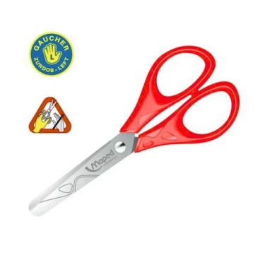 Imagem de Tesoura Escolar Para ( Canhoto ) 13cm Pulse Jacaré Ergônomica Cabo Emb