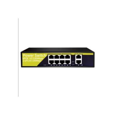 Imagem de Switch POE de 8 portas Ethernet de 100 Mbps com 2 portas Gigabit - Lig