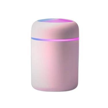 Imagem de Umidificador Portátil Ultrassônico Usb 300ml Rosa – Bivolt Com Função Luminária