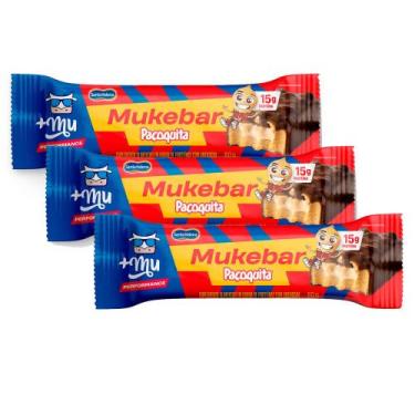 Imagem de Kit 3 Barra de Proteína Mais MU Performance Mukebar Paçoquita com 15g 