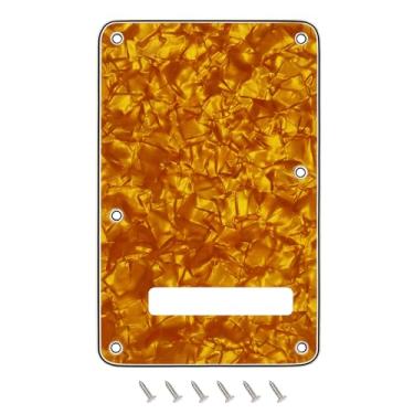 Imagem de Banworks Placa traseira de guitarra elétrica de 4 camadas com 6 furos Tremolo para EUA/Mexican Fender Standard Strat ST JT/HGB-01 Yellow Pearl