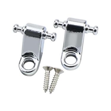 Imagem de OVSAL 2 peças de retentor de cordas para guitarra elétrica, guia de cordas de liga de zinco, árvores compatíveis com Tele Telecaster Start peças de reposição de cordas de guitarra elétrica cromadas