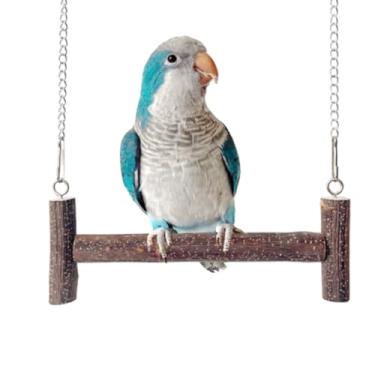 Imagem de Baloiço de pássaros para animais de estimação, brinquedos de gaiola de papagaio, brinquedos de balanço de madeira natural para periquito, calopsita, periquito, periquito, periquito, periquito