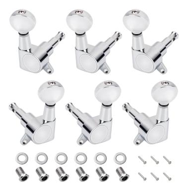 Imagem de Banworks 3L3R Chaves de afinação de guitarra com proporção de 15:1, máquinas de afinação de cordas de guitarra com etiqueta de fixação de 45 graus para guitarra acústica elétrica Gibson/Epiphone Les