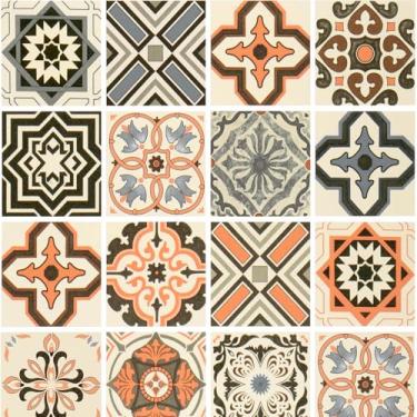 Imagem de Wallercity Papel de parede moderno para contato quadriculado mosaico vintage 40 cm x 199 cm papel de parede autoadesivo treliça papéis de parede decorativos removíveis para armários de bancadas de