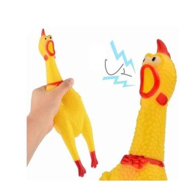 Imagem de Mordedor Pet Galinha De Borracha 16cm Sonoro - GabiJovi