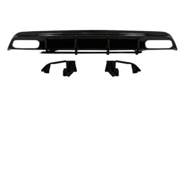 Imagem de Difusor de para-choque traseiro de fibra de carbono com escapamento, compatível com Mercedes Benz Classe A W176 A200 A45 AMG 2016-2018, acessórios para carro(Black Diffuser)