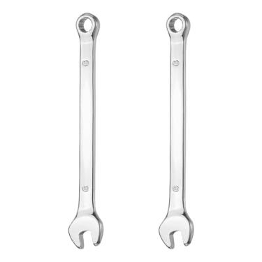 Imagem de HARFINGTON 2 peças chave de combinação 6 mm caixa métrica de 12 pontos e extremidade aberta 45# ferramenta chave inglesa de extremidade dupla de aço carbono para conserto de móveis de tubos