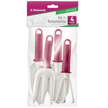 Imagem de Kit Ferramenta para Jardim 4 Peças Ponta de Aço com Cabo Plástico - PR6910 - PINCÉIS ATLAS