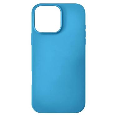 Imagem de Capinha Compatível com Iphone 13 pro max Preta, Branca, Azul, Rosa, Bordô, Roxo, Lilás, Cinza, Pink, Bege, Flexivel, Tecnologia anti impacto, Aveludada com design PREMIUM c/logo (Azul piscina)