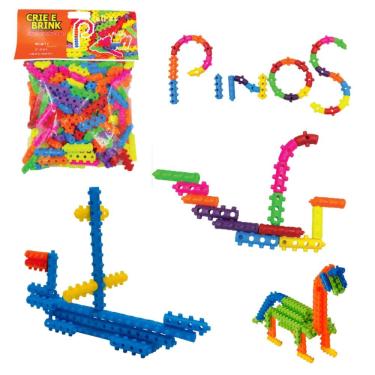 Imagem de Brinquedo de Montar Crie e Brink Pinos Mágicos Encantados 200 Peças