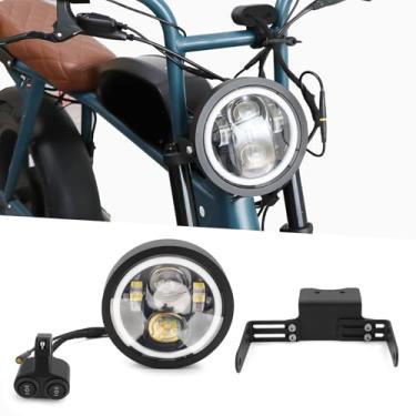 Imagem de YIBEICO Kit de faróis para Super 73 S2, 60W/8000LM luzes de LED com suporte para faróis, lanterna de cabeça transparente à prova d'água, acessórios Ebike para Super 73