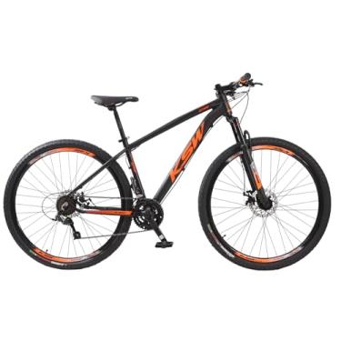 Imagem de Bicicleta Aro 29 KSW 24v Freio Hidraulico Suspensão C/Trava Cambios Shimano - Preto/Laranja 15
