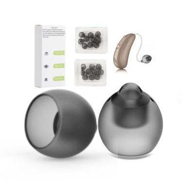 Imagem de 20 peças de cúpulas para aparelho auditivo Phonak ventiladas 4.0 (tamanho médio 9 mm0,35 pol) Acessórios para aparelhos auditivos Phonak ideais para perda auditiva leve Compatível com silicone