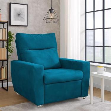 Imagem de Poltrona Reclinável Do Papai Moderna Nivea - Silverio Decor, Turquesa
