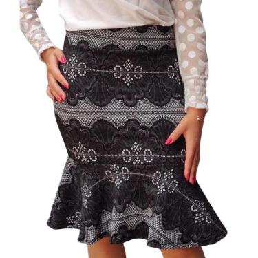 Imagem de Saia modela Midi Babado Lindo Evangelico Oferta - Universo do Closet, 