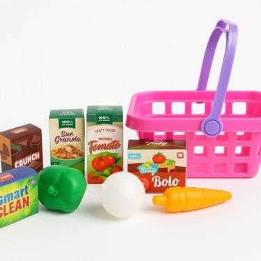 Imagem de Cesta De Supermercado De Brinquedo Infantil Com Acessórios - BS Toys