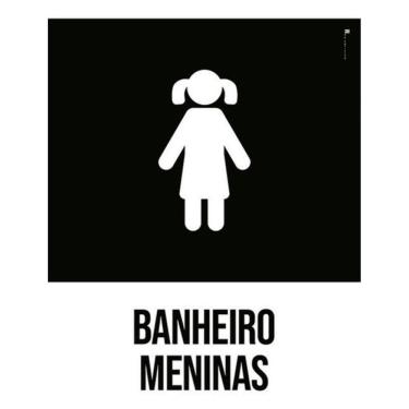 Imagem de Kit 3 Placas Sinalização - Banheiros Meninas Desenho