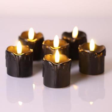 Imagem de Velas sem chama Eywamage Black Dripping Wax com temporizador, conjunto