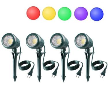 Imagem de Holofotes externos Gmalos 120V 5000K LED 5 cores IP67, pacote com 4