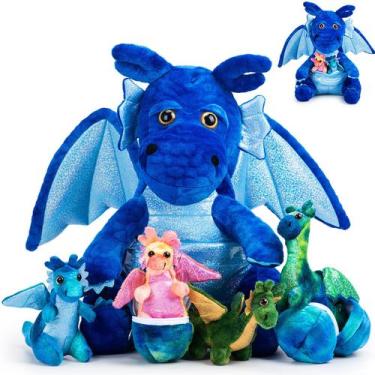 Imagem de Conjunto de brinquedos de pelúcia Arrowbash Dragon com 4 bebês e 2 ovo