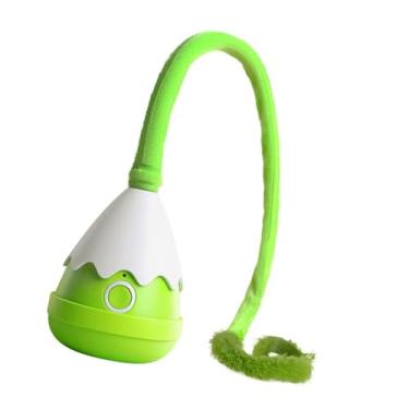 Imagem de KiBcsLic Brinquedo interativo para gatos, movimento automático da cauda, ​​exercício elétrico, recarregável, teaser catcher, varinha inteligente autorolante