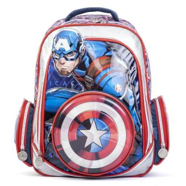 Imagem de Mochila Infantil Masculina Marvel Capitao America Azul, U
