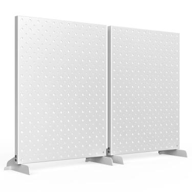 Imagem de EVERHANGER Suporte de exibição de metal Pegboard, display de mesa independente para shows e feiras de artesanato, 30,5 x 40,6 cm, 2 peças cinza