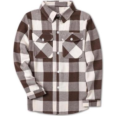 Imagem de Camisa Sangtree Boys xadrez de manga comprida de flanela Buffalo 7-8Y