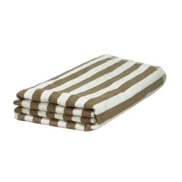 Imagem de Toalha de Praia, Toalha de Piscina/Praia Listrada Grande Premium 86cmx160cm(Marrom,Kit 4)