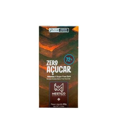 Imagem de Chocolate 72% Zero Açúcar Místico  60g - Mestiço Chocolates