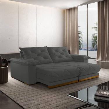 Imagem de Sofá Retrátil Marrocos 2,50M 04 Lugares Molas Ensacadas TXR, Cinza