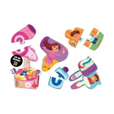 Imagem de Quebra cabeça 3d dupla face meus cuidados - brincadeira de criança 342