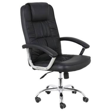 Imagem de Cadeira de Escritório Presidente Base Cromada com Rodinha Fortt Dijon 