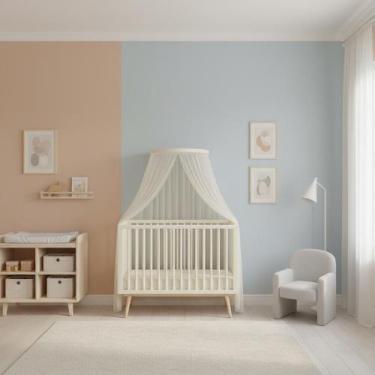 Imagem de Suporte Dossel de parede mosquiteiro branco Quarto berço bebê - rt mag