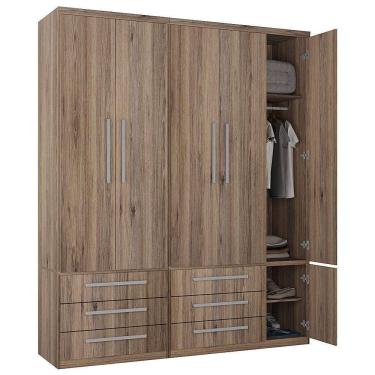 Imagem de Guarda-roupa 5 Portas 6 Gavetas Modular 1310 Ilan Castanho