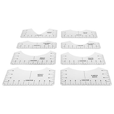 Imagem de Cryfokt Conjunto de Ferramentas de Alinhamento de Régua de Guia de Camiseta de para Produtos Em Branco de Sublimação, Réguas de Costura Transparentes para Prensagem a Quente, 8 para Mudança de