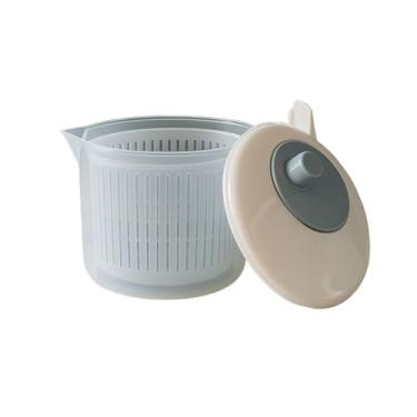 Imagem de Centrífuga Manual para Salada e Folhas – Secador de Verduras com Manivela, Secagem Rápida(Bege)