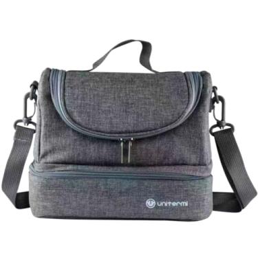 Imagem de Bolsa Térmica 6L Pratfit Lancheira Com Alça Para Marmita Frutas Frasqueira Fitnes Compacta Unitermi (CINZA)