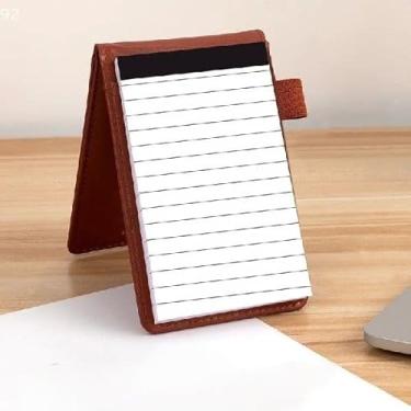 Imagem de Notepad Holder Set(3 x 5In), Pocket PU Leather Notebook with Card Pocker and Pen Holder for Meetings Daily Records, Memo Book for Offices Work School Restaurants, 50 Lined Paper Per Note Pad, Brown