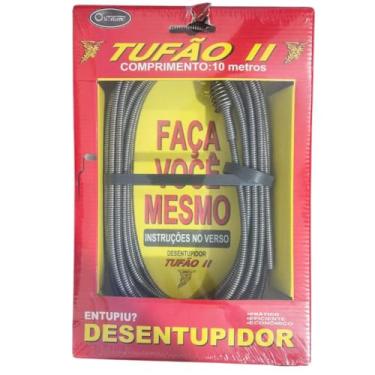 Imagem de DESENTUPIDOR DE CANOS TUFÃO PROFISSIONAL COM MOLA ROTATIVA 10M PIAS, VASO SANITÁRIO E CALHAS