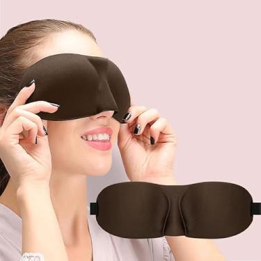 Imagem de Máscara de dormir para quem dorme de costas e de lado, 1 pacote, 100% de bloqueio de luz, máscaras oculares 3D para dormir, cobertura para olhos com pressão zero para mulheres e homens, café leve e