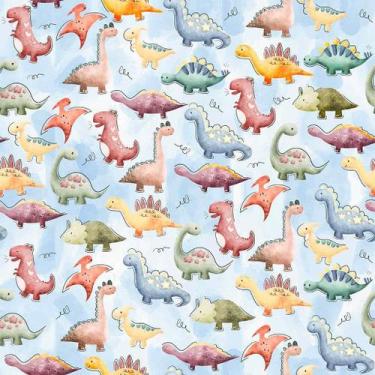 Imagem de Tecido Tricoline Dinos Infantil - Coleção Afetos - Peripan - 50 cm x 1