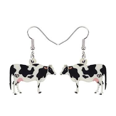 Imagem de Brincos de vaca de gado leiteiro de acrílico fofo com pingente de gota de animais de fazenda, joias para mulheres, pingente de presente, Medium, Acrílico, Sem pedra preciosa